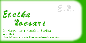 etelka mocsari business card