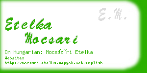 etelka mocsari business card